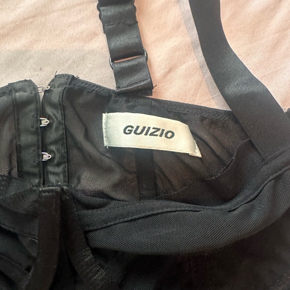 DANIELLE GUIZIO black mesh corset top - Picture 2 of 3